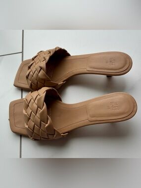 H&M Braided Slide Mules with kitten heel